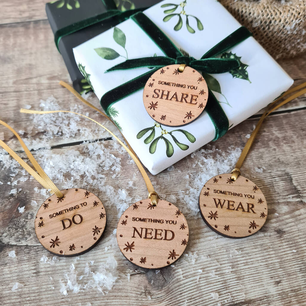 Personalised Wooden Christmas Gift Tags, 1 of 2