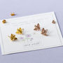 Honey Bee Gold And Rose Gold Stud Earrings, thumbnail 2 of 10