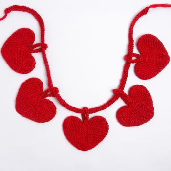 Heart Garland Easy Knitting Kit Valentines, 2 of 11