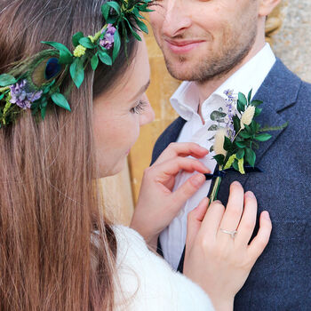 ‘Nicholas’ Winter Wedding Dried Flower Buttonhole, 6 of 6