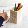 Personalised 5th Anniversary Wood Gift Pen Pot, thumbnail 2 of 5