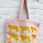 Pink And Yellow Tiger Canvas Shopper Bag, thumbnail 4 of 6