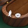 Mismatched Otter And Fish Stud Earrings In Sterling Silver, thumbnail 5 of 11