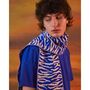 Tiger Wool And Cashmere Scarf Electric Blue, thumbnail 1 of 4