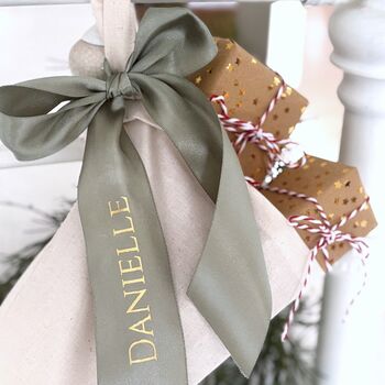 Bow Christmas Stocking Personalised, 2 of 9