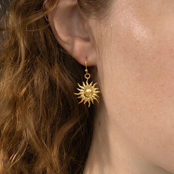 Sun Charm Drop Earrings, 2 of 2