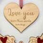 Wooden Personalised Love Heart Wreath, thumbnail 4 of 4