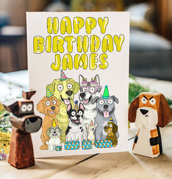 Personalised Balloons Dog Birthday Card, 3 of 7