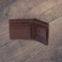 Brown Leather Wallet Luxury Italian Leather Bifold Rfid Protected, thumbnail 6 of 9