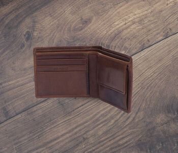 Brown Leather Wallet Luxury Italian Leather Bifold Rfid Protected, 6 of 9