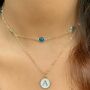 Customized Layered Evil Eye Initial Choker Necklace, thumbnail 1 of 4