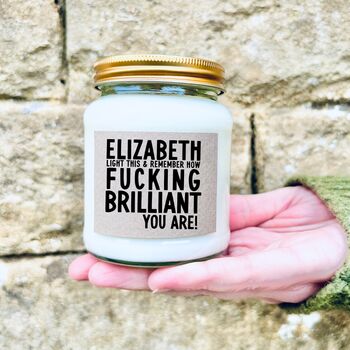 Fucking Brilliant Personalised Candle, 3 of 9