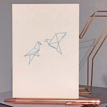 'Origami Birds' Letterpress Card, 2 of 3