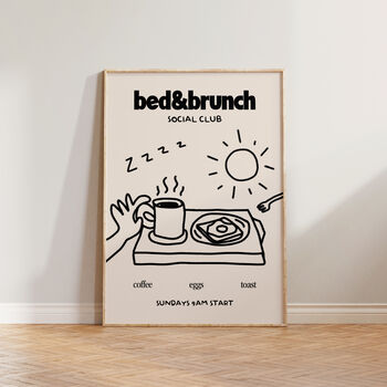 Bed And Brunch Social Club Illustration Wall Print, 2 of 8