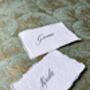 Handmade Raw Edge Calligraphy Place Cards, thumbnail 2 of 3