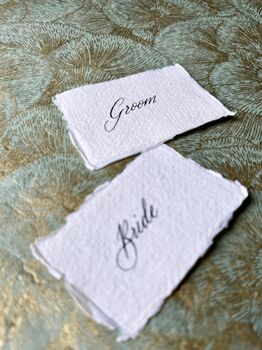 Handmade Raw Edge Calligraphy Place Cards, 2 of 3