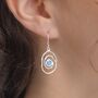 Molten Sterling Silver Spiral Blue Opal Drop Earrings, thumbnail 2 of 7