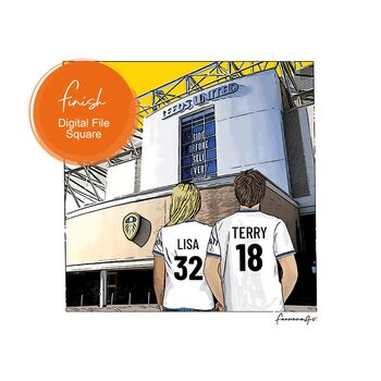Leeds United Personalised Stadium Print Or Card, 5 of 10