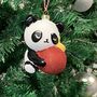 Panda Christmas Decoration Bauble, thumbnail 2 of 2