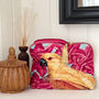 Large Quilted Velvet Make Up Bag Yellow Parrot, thumbnail 1 of 6