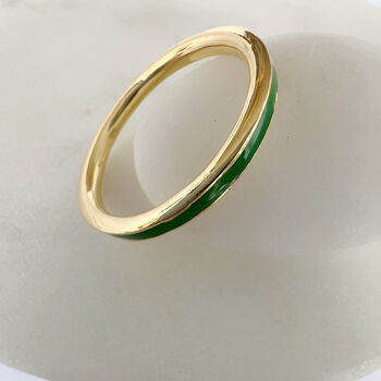 Pop Of Colour Green Enamel Ring, 4 of 6