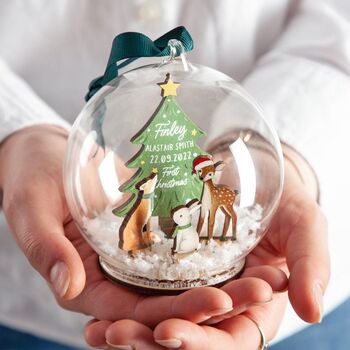 Woodland Animals Baby Details Bauble, 3 of 7