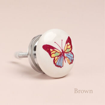 Butterfly Ceramic Door Knobs Cupboard Drawer Handles, 5 of 6