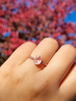 Rose Quartz Ring In Rose Gold Vermeil And Silver, 7 of 12