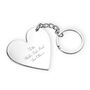 Personalised Heart Silver Plated Keyring, thumbnail 2 of 6