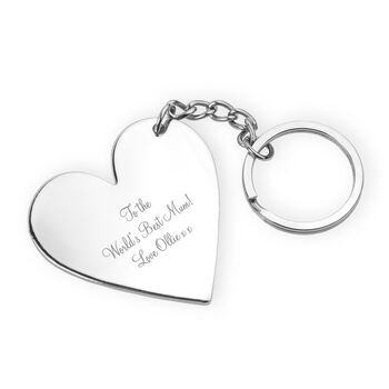 Personalised Heart Silver Plated Keyring, 2 of 6