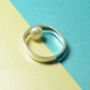 'Beautifully Simple' Handmade Pearl Silver Ring, thumbnail 3 of 9
