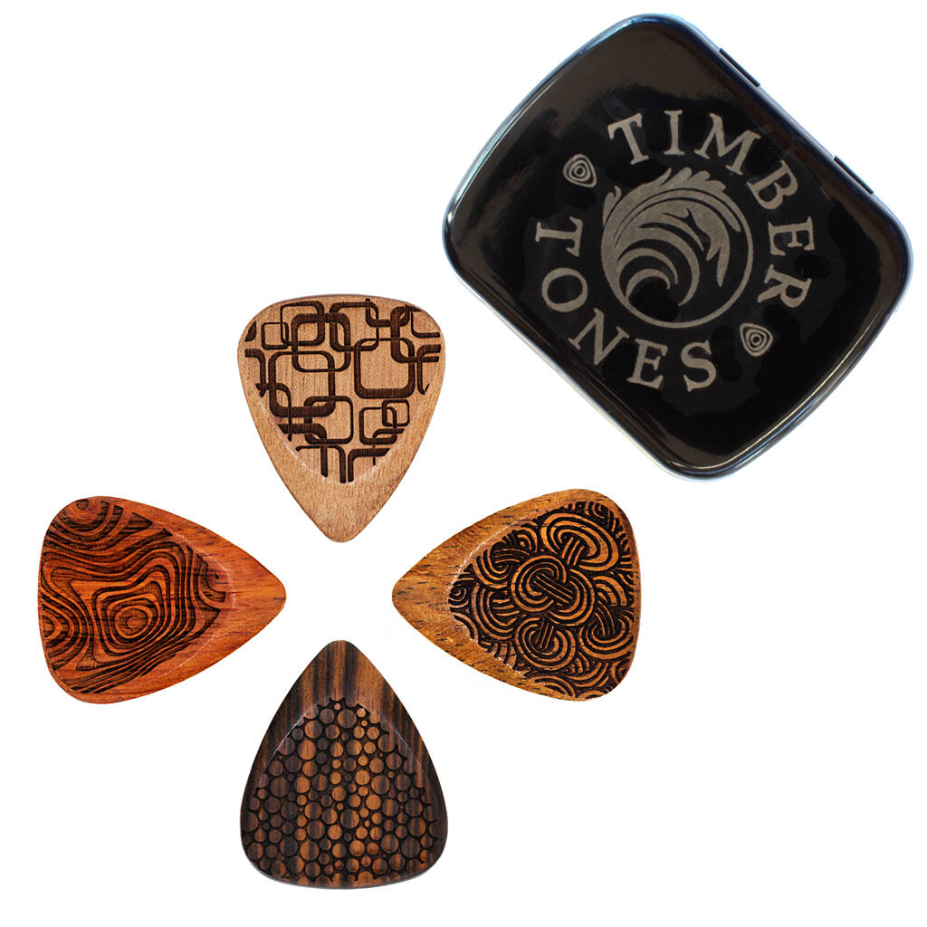 Exotic Timber Picks With Four Different Grip Patterns, 1 of 7