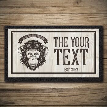 Personalised Bar Runner And Coasters Monkey Bar, 2 of 8