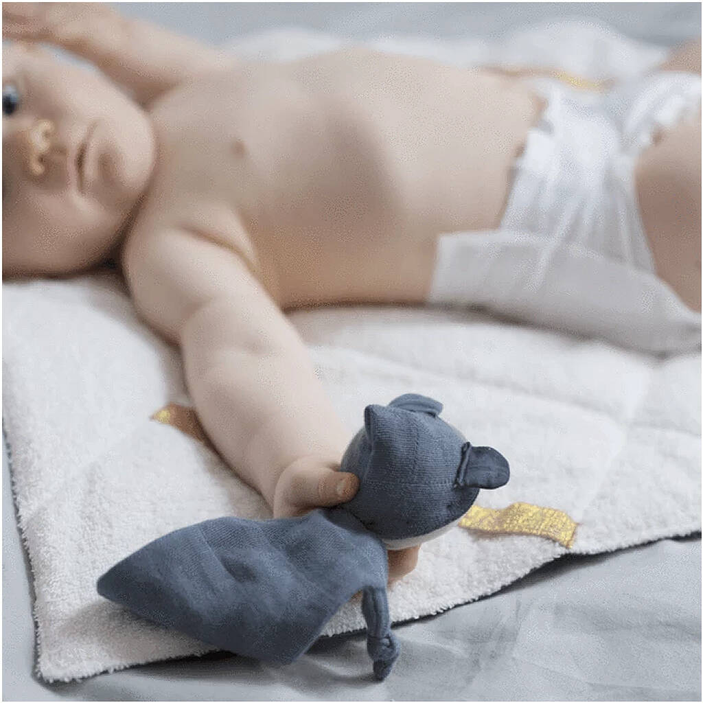 Organic Cuddle Doll Comforter Blue By Little Baby Company