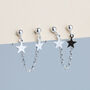 Sterling Silver Double Piercing Star Stud Earrings, thumbnail 1 of 4