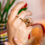 Gold Plated Nugget Dome Ring, thumbnail 2 of 4