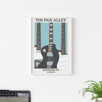 Tin Pan Alley Print | London Guitar Music Poster, 6 of 8