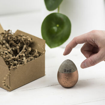 Personalised Copper Concrete Easter Egg In A Box, 5 of 5