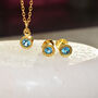 Blue Topaz Birthstone Rose Gold Plated Silver Necklace, thumbnail 7 of 10