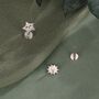 Sterling Silver Sun And Star 16 G Flat Back Labret Earrings, thumbnail 5 of 12