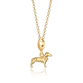 Sausage Dog Charm Necklace, Sterling Silver Or Gold Plated, 2 of 9