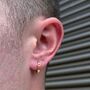 Sterling Silver Patterned Huggie Hoop Earring For Men, thumbnail 7 of 10