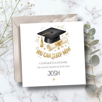Funny Gold Graduation Card For Him, Son, Grandson, 2 of 3