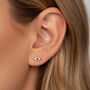 Gold Or Silver Women's Dainty Evil Eye Screw Back Stud Earrings, thumbnail 1 of 6