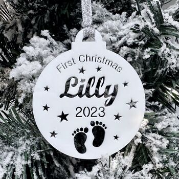 Personalised Baby's First Christmas Bauble, 4 of 12