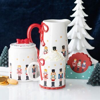 Nutcracker Christmas Storage Jar With Bow, 3 of 4