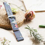 'Blue Flower' Leather Smartwatch Strap; Handmade Band, thumbnail 4 of 8