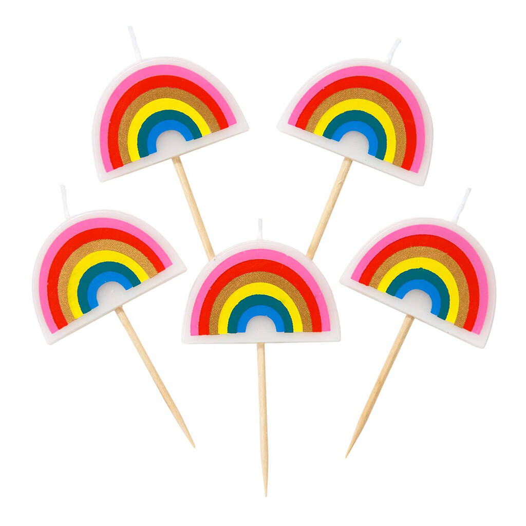 Set Of Five Rainbow Shaped Candles By Little Lulubel