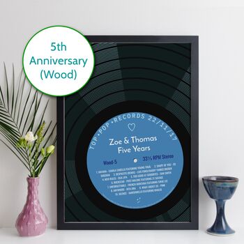 Personalised 5th Anniversary Print Music Gift 2018, 6 of 11