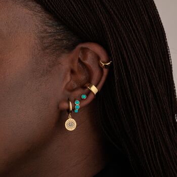 Turquoise Cabochon Single Flat Back Earring, 4 of 7